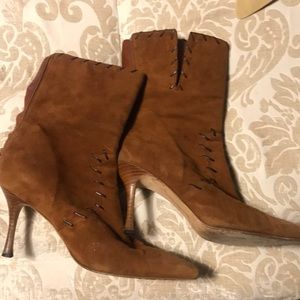 Authentic Manlio Blahnik stitch ankle boots